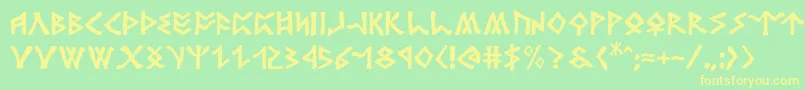 rosicrucian Font – Yellow Fonts on Green Background