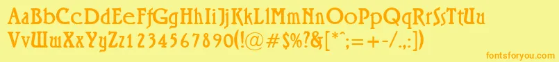 Roskell Font – Orange Fonts on Yellow Background