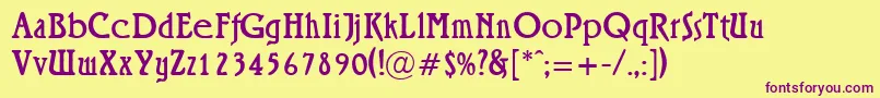 Roskell Font – Purple Fonts on Yellow Background