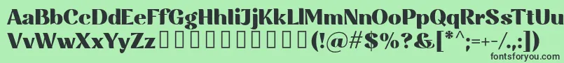 fuente Rossanova Black – Fuentes Negras Sobre Fondo Verde