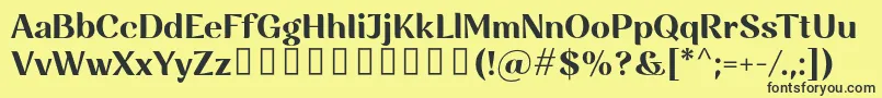 Rossanova Bold Font – Black Fonts on Yellow Background