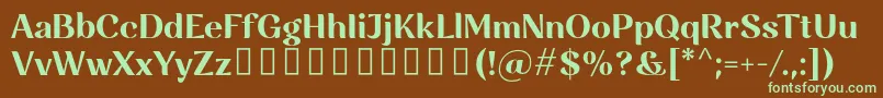 Rossanova Bold-fontti – vihreät fontit ruskealla taustalla