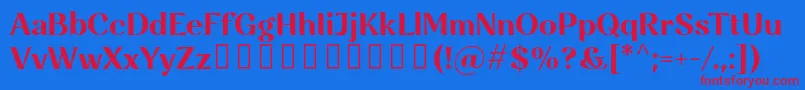 Rossanova Bold Font – Red Fonts on Blue Background