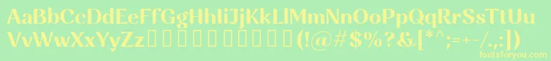 Rossanova Bold Font – Yellow Fonts on Green Background