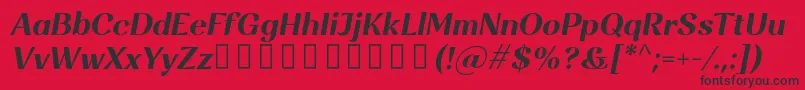 Rossanova BoldItalic Font – Black Fonts on Red Background