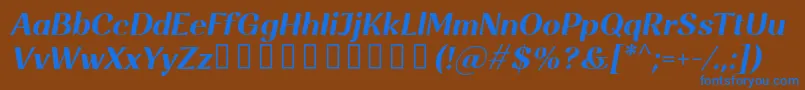 Rossanova BoldItalic Font – Blue Fonts on Brown Background