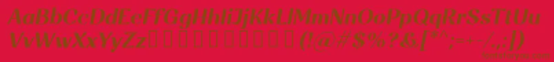 Lisätietoja Rossanova BoldItalic-fontista Rossanova BoldItalic-fontti – ruskeat fontit punaisella taustalla