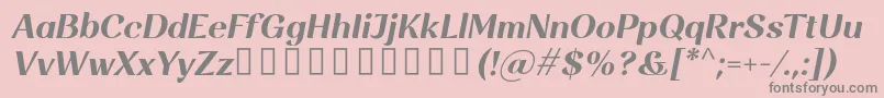 Rossanova BoldItalic-Schriftart – Graue Schriften auf rosa Hintergrund