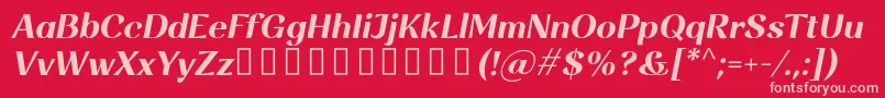 Rossanova BoldItalic Font – Pink Fonts on Red Background