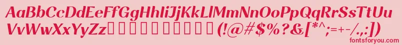 Rossanova BoldItalic-Schriftart – Rote Schriften auf rosa Hintergrund