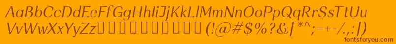 fuente Rossanova Italic – Fuentes Marrones Sobre Fondo Naranja