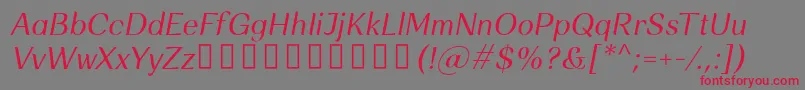 Rossanova Italic Font – Red Fonts on Gray Background