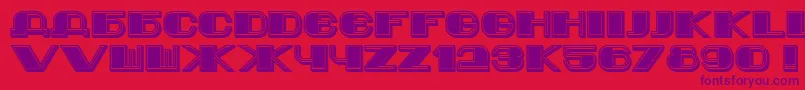 Jurij-Schriftart – Violette Schriften auf rotem Hintergrund