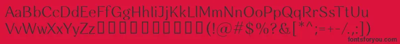 Rossanova Light Font – Black Fonts on Red Background