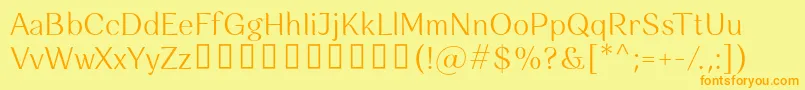 Rossanova Light Font – Orange Fonts on Yellow Background