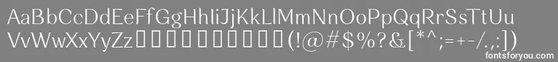 フォントRossanova Light – 灰色の背景に白い文字