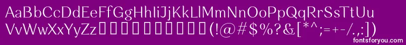 Rossanova Light Font – White Fonts on Purple Background