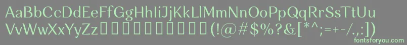 フォントRossanova Regular – 灰色の背景に緑のフォント