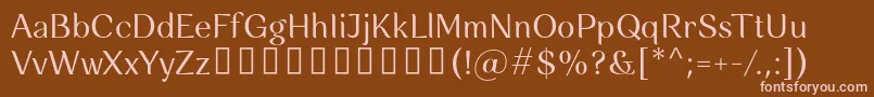 フォントRossanova Regular – 茶色の背景にピンクのフォント
