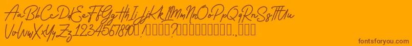 Czcionka Rossela Demo – brązowe czcionki na pomarańczowym tle