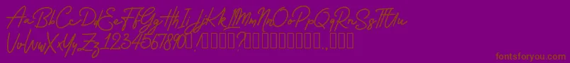 Rossela Demo Font – Brown Fonts on Purple Background