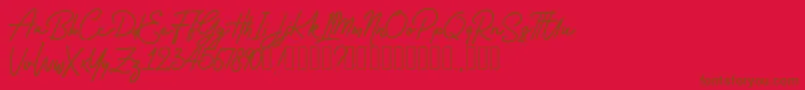 Rossela Demo Font – Brown Fonts on Red Background