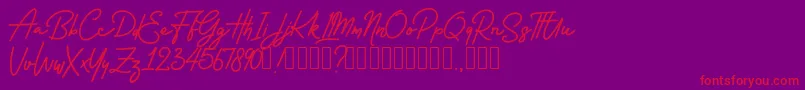 Rossela Demo Font – Red Fonts on Purple Background