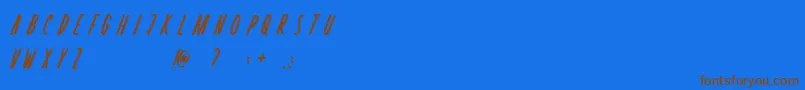 Rosterica Font – Brown Fonts on Blue Background