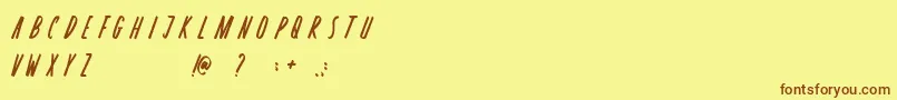Fonte Rosterica – fontes marrons em um fundo amarelo
