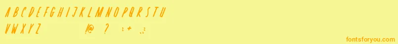 Fonte Rosterica – fontes laranjas em um fundo amarelo