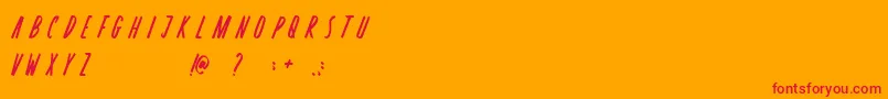Rosterica Font – Red Fonts on Orange Background