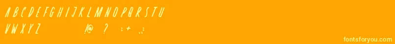 Rosterica Font – Yellow Fonts on Orange Background