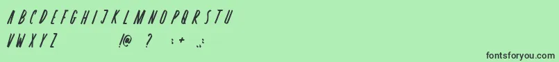 Czcionka Rosterica – czarne czcionki na zielonym tle