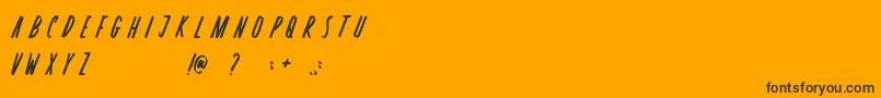 Rosterica-Schriftart – Schwarze Schriften auf orangefarbenem Hintergrund