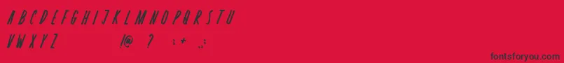 Czcionka Rosterica – czarne czcionki na czerwonym tle
