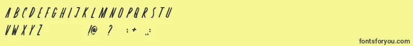 Шрифт Rosterica – чёрные шрифты на жёлтом фоне