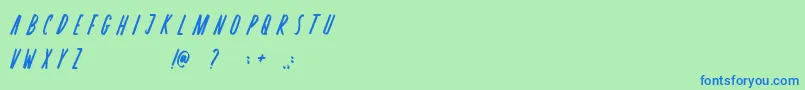 Шрифт Rosterica – синие шрифты на зелёном фоне