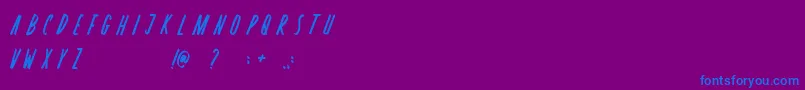 Rosterica-fontti – siniset fontit violetilla taustalla