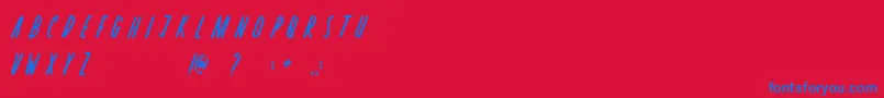 Czcionka Rosterica – niebieskie czcionki na czerwonym tle