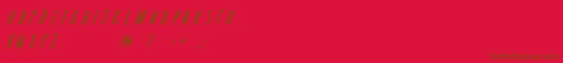 Rosterica-Schriftart – Braune Schriften auf rotem Hintergrund