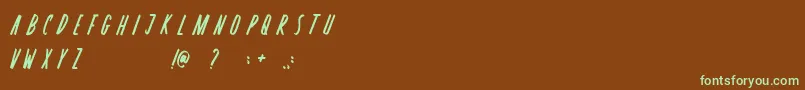 Czcionka Rosterica – zielone czcionki na brązowym tle