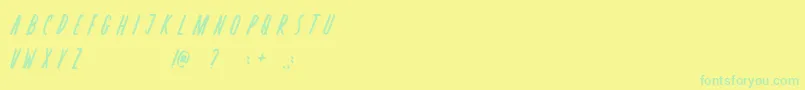 Fonte Rosterica – fontes verdes em um fundo amarelo