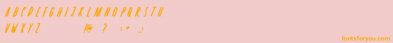 Rosterica-fontti – oranssit fontit vaaleanpunaisella taustalla
