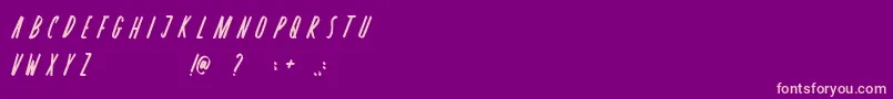 Rosterica-fontti – vaaleanpunaiset fontit violetilla taustalla