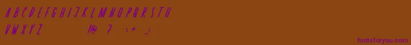 Czcionka Rosterica – fioletowe czcionki na brązowym tle