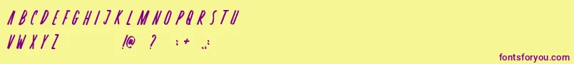 Шрифт Rosterica – фиолетовые шрифты на жёлтом фоне