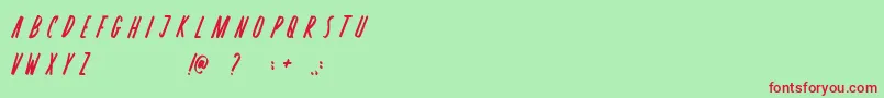 Czcionka Rosterica – czerwone czcionki na zielonym tle