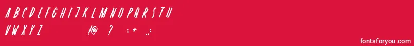Fonte Rosterica – fontes brancas em um fundo vermelho