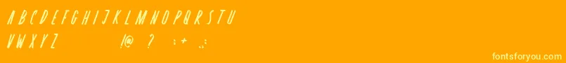 Czcionka Rosterica – żółte czcionki na pomarańczowym tle