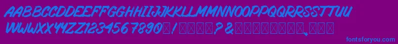 RosteringBrush Font – Blue Fonts on Purple Background